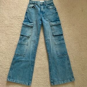 Women’s Blue Cargo Jeans From Cotton On